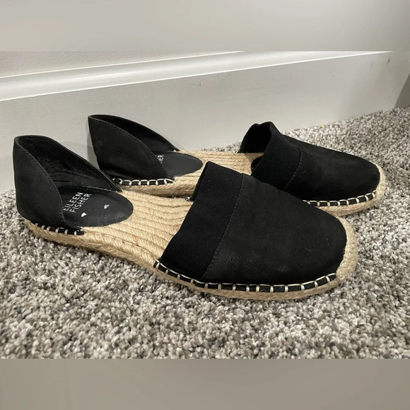 Eileen Fisher Lady tumbled nubuck espadrille shoes, size 7.5 - Picture 2 of 14
